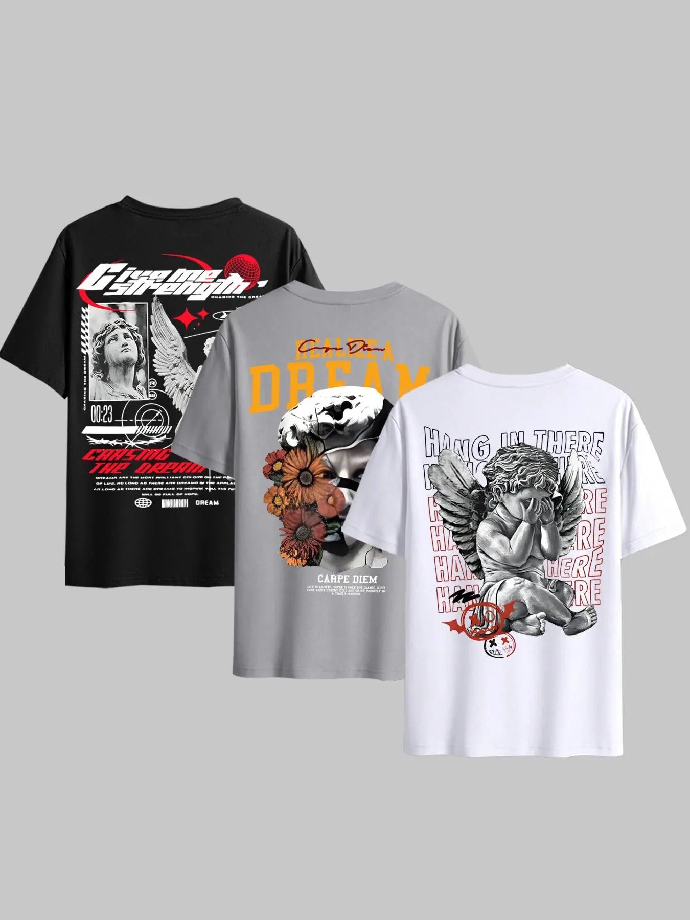 Men'WB shield Letter & Graphic Print Drop Shoulder Tee, Regular Fit Casual Round Neck Short Sleeve T-shirt, Fashion...
