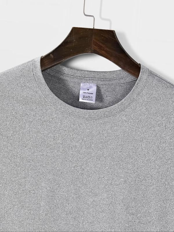 Men'WB shield Letter & Graphic Print Round Neck Tee, Regular Fit Casual Fashion Short Sleeve T-shirt for Summer, Men'WB...