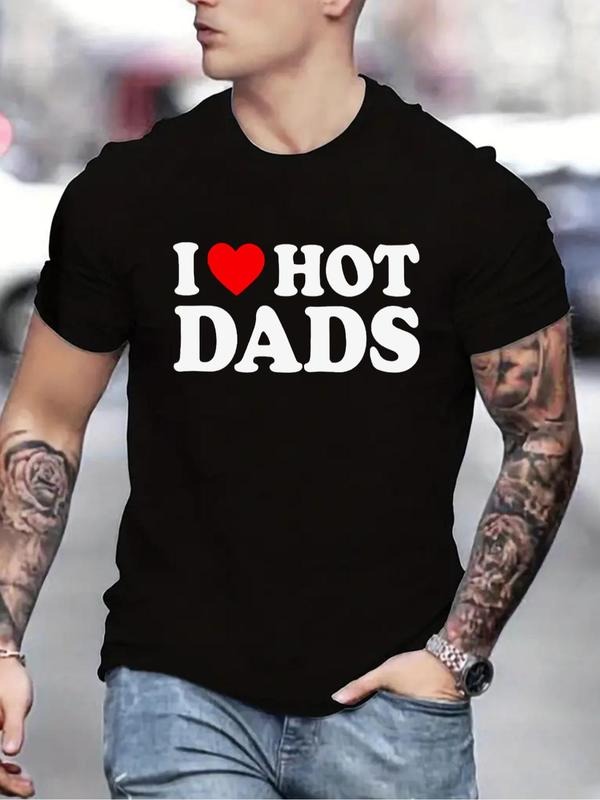 Men'WB shield Letter & Heart Print Round Neck Tee, Summer TNF Regular Fit Graphic Short Sleeve T-Shirt for Summer, Men'WB...