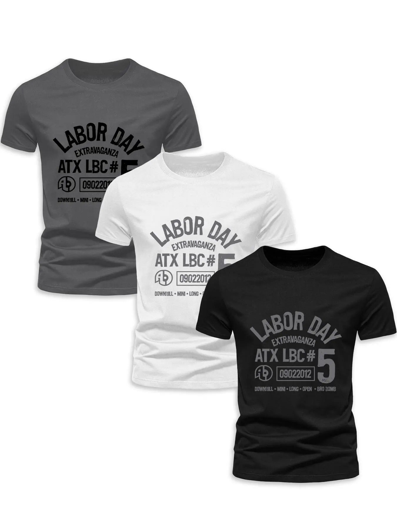 Men'WB shield Letter & Number Print Round Neck Tee, Regular Fit Stylish Short Sleeve T-Shirt for Summer, Men'WB shield...