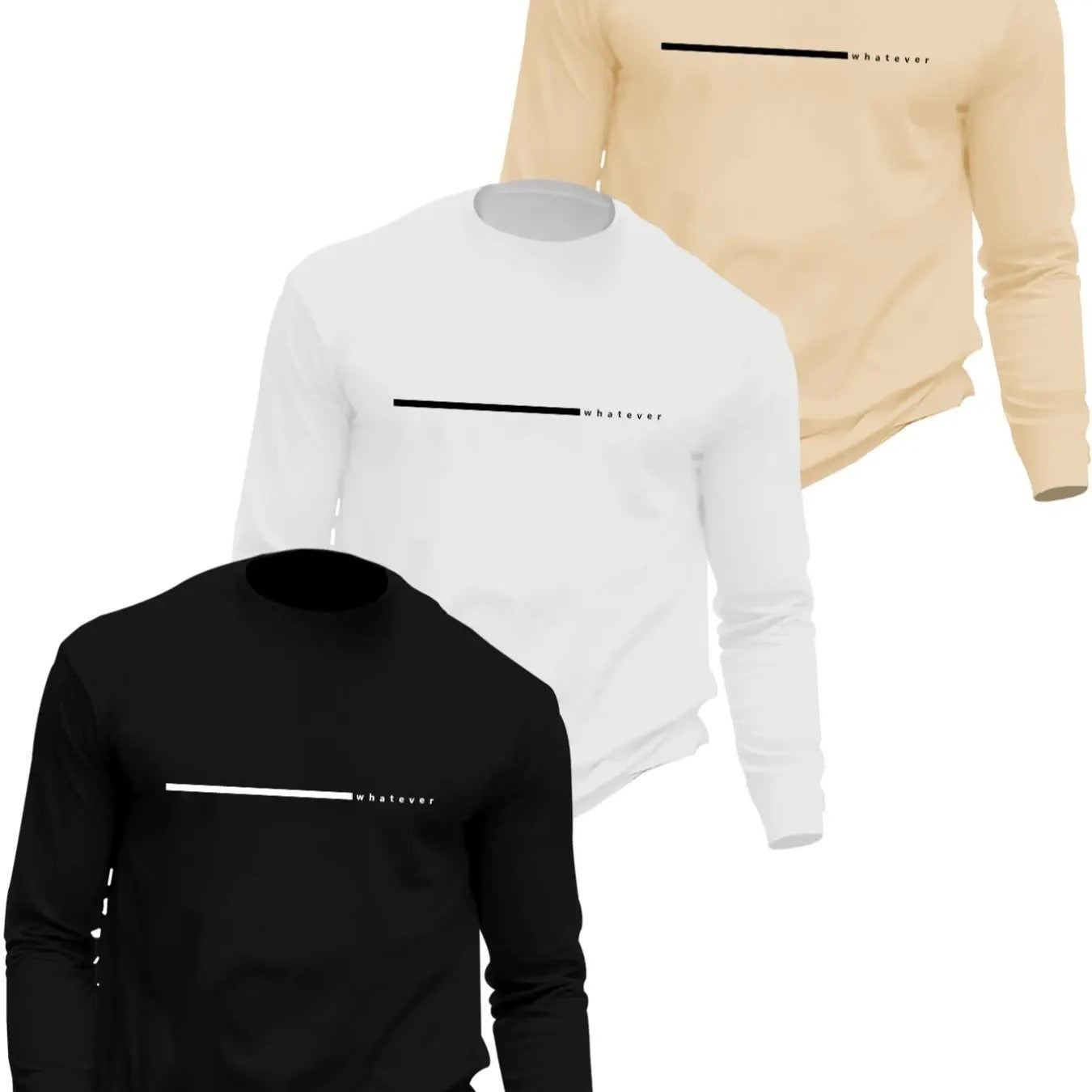 Men'WB shield Letter & Striped Print Round Neck Tee, Regular Fit Casual Long Sleeve Crew Neck T-shirt for Fall, Men'WB...