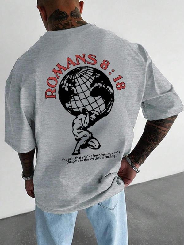 Men'WB shield Letter Graphic Print Round Neck Tee, Regular Fit Casual Fashion Short Sleeve T-shirt for Summer, Men'WB...