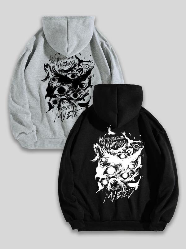 Men'WB shield Letter Pattern Hoodie, Regular Fit Casual Graphic Hooded Sweatshirt for Spring & Fall, Men'WB shield Top...