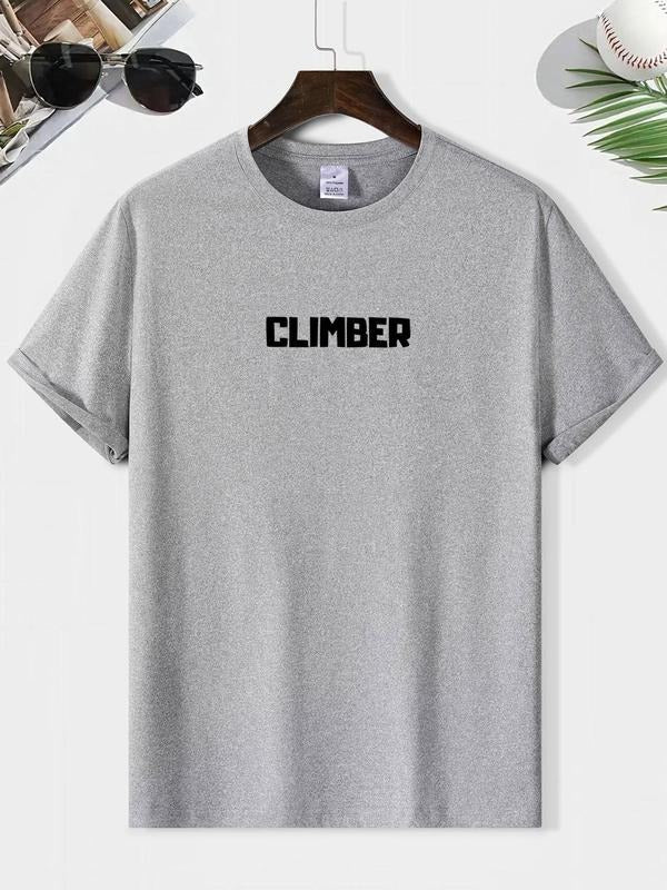 Men'WB shield Letter Print Double-sided Tee, Casual Loose Short Sleeve Round Neck T-shirt for Summer, Fashion Men'WB...