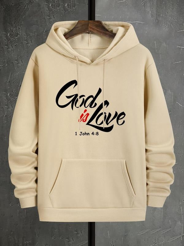 Men'WB shield Letter Print Drop Shoulder Hoodie, Casual Regular Fit Drawstring Pocket Hooded Sweatshirt for Spring &...