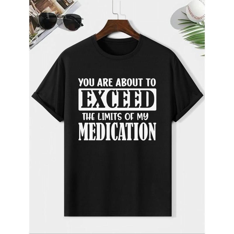 Men'WB shield Letter Print Drop Shoulder Tee, Casual Regular Fit Short Sleeve Round Neck T-Shirt for Summer, Men'WB...