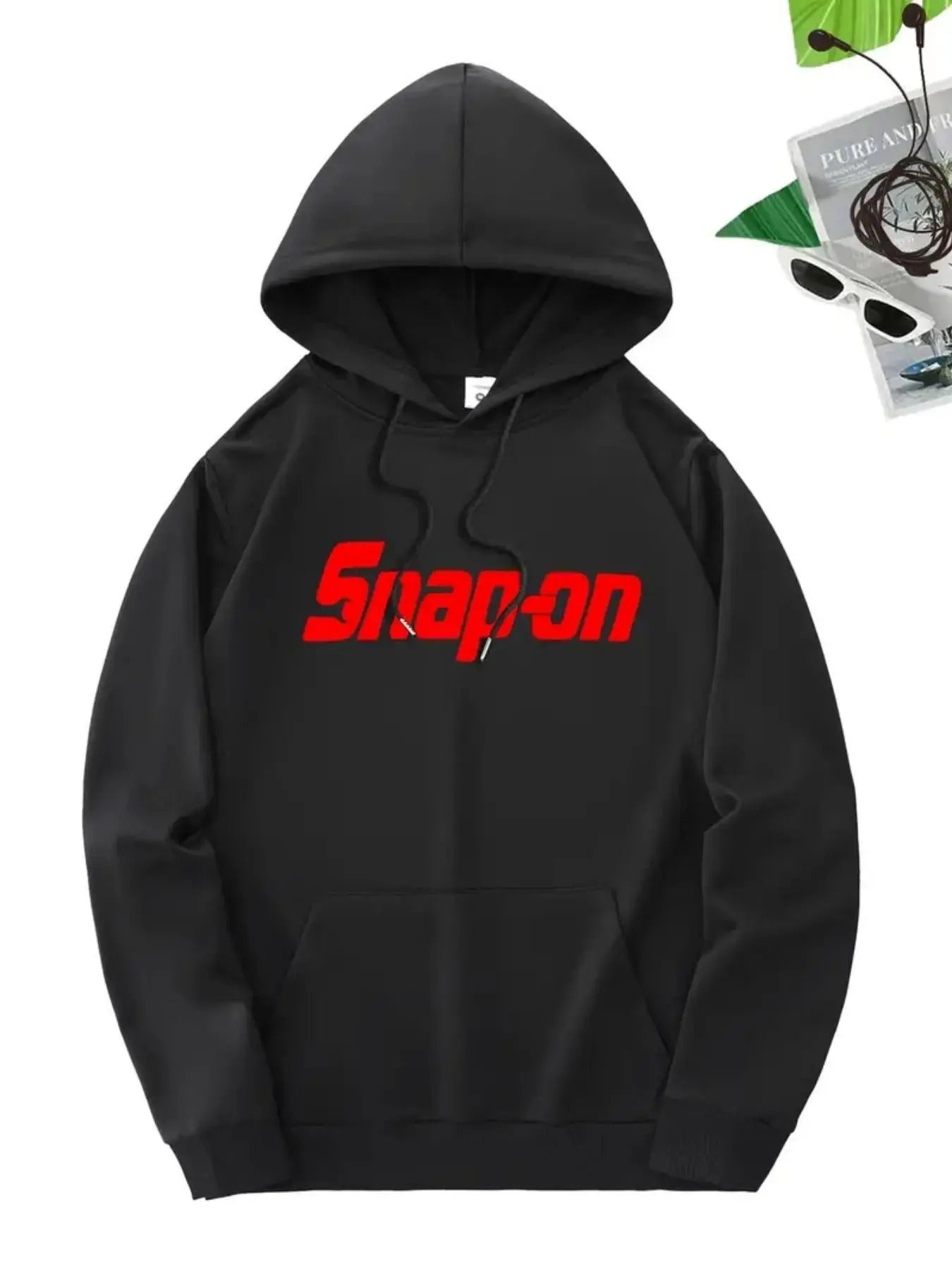 Men'WB shield Letter Print Hoodie, Regular Fit Casual Long Sleeve Hooded Sweatshirt for Fall & Winter, Men'WB shield Top...