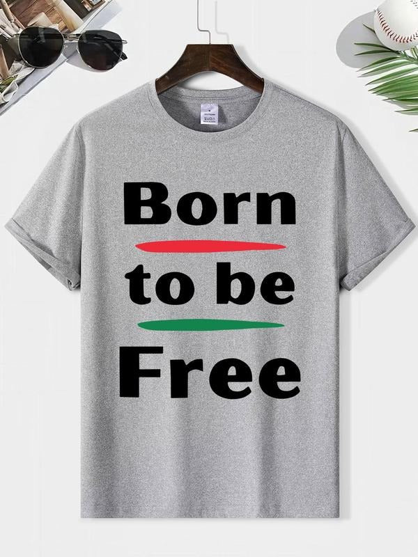 Men'WB shield Letter Print Round Neck Graphic Tee, Loose Casual Fashion Short Sleeve T-shirt for Summer, Men'WB shield...