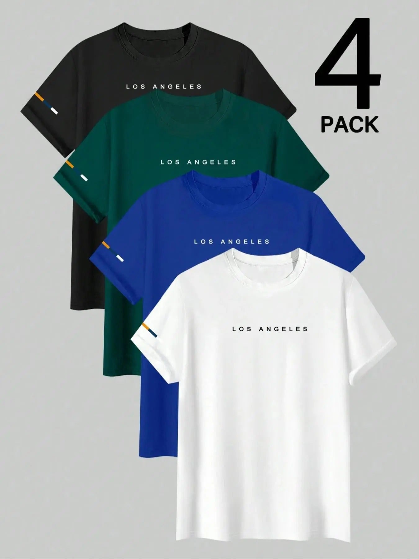 Men'WB shield Letter Print Round Neck Graphic Tee, Regular Fit Casual Short Sleeve T-shirt for Summer, Men'WB shield Top...