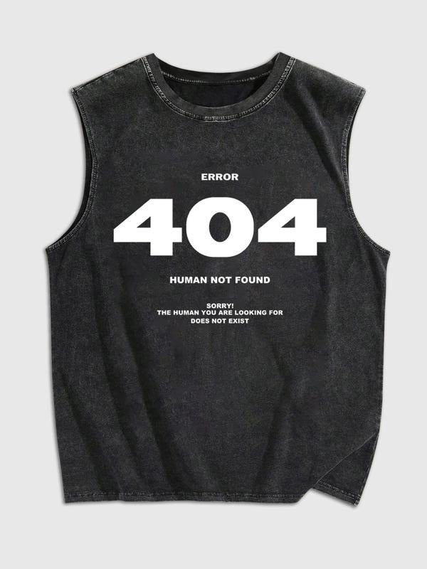 Men'WB shield Letter Print Round Neck Tank Top, Regular Fit Casual Sleeveless Crew Neck Top for Summer, Fashion Men'WB...