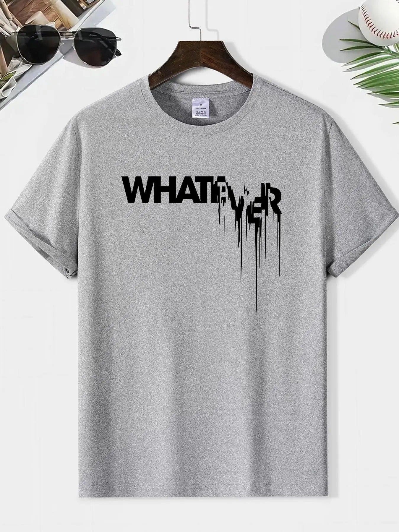 Men'WB shield Letter Print Round Neck Tee, Loose Casual Fashion Short Sleeve T-shirt for Summer, Men'WB shield Top for...