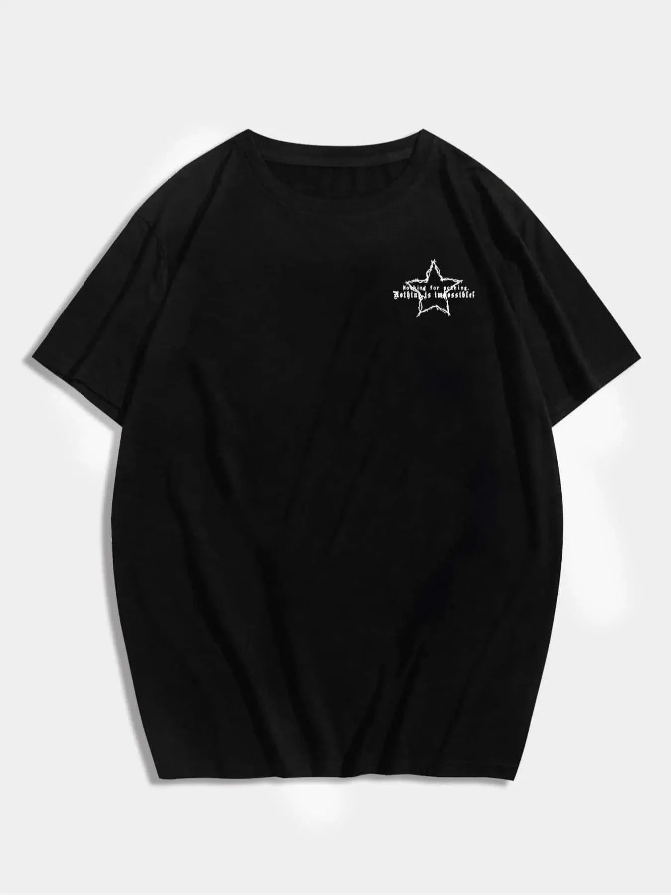 Men'WB shield Letter Print Round Neck Tee, Loose Casual Short Sleeve Crew Neck T-shirt for Summer, Fashion Men'WB shield...