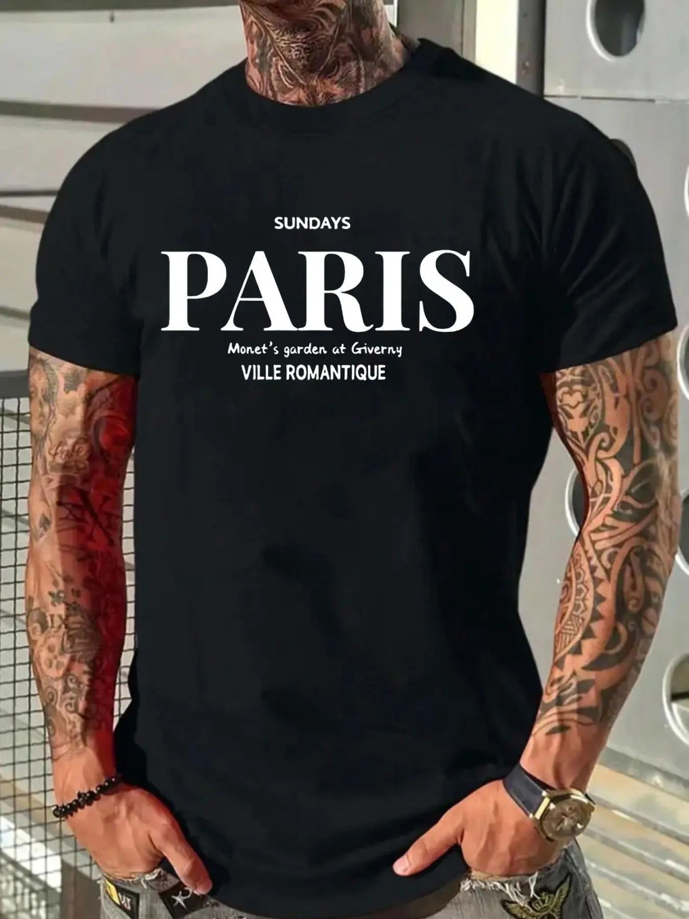 Men'WB shield Letter Print Round Neck Tee, Regular Fit Casual Short Sleeve Crew Neck T-shirt for Summer, Fashion Men'WB...