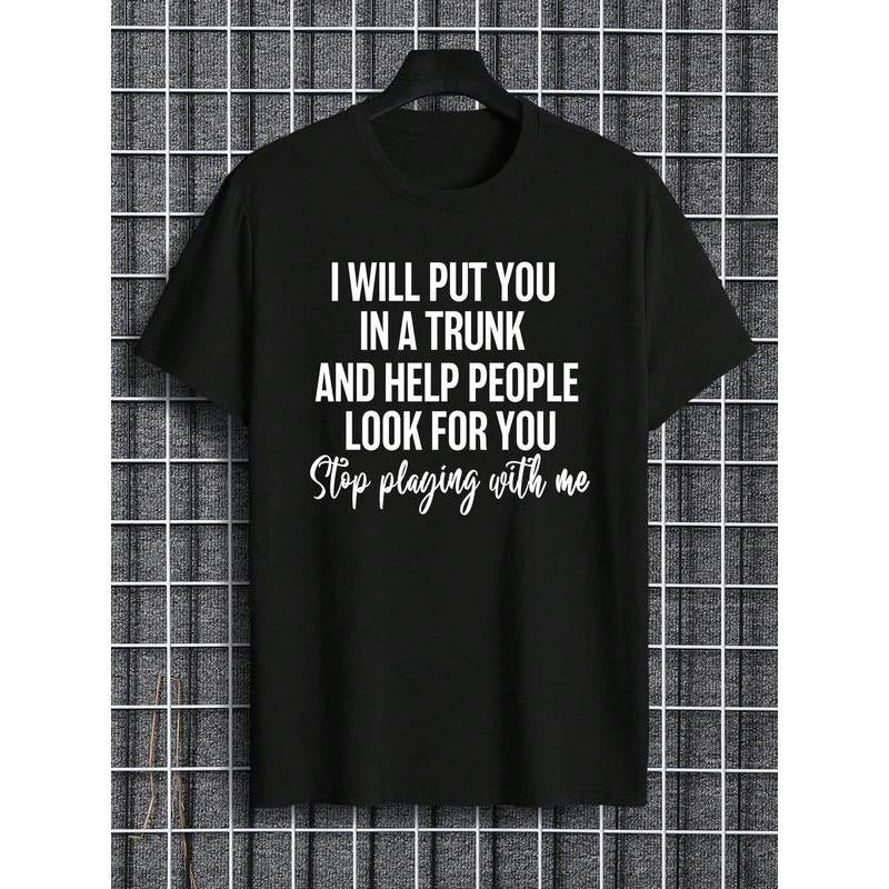 Men'WB shield Letter Print Round Neck Tee, Regular Fit Casual Short Sleeve T-Shirt for Summer, Menswear for Daily Wear...
