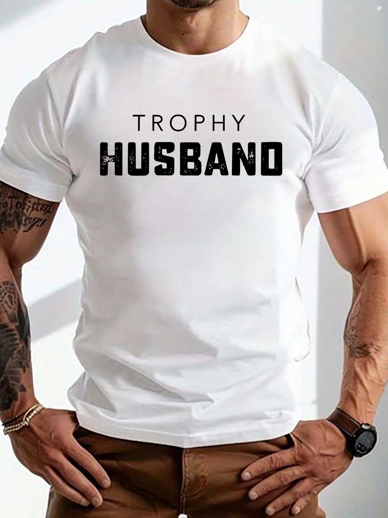 Men'WB shield Letter Print Round Neck Tee, Regular Fit Casual Short Sleeve T-shirt, Men'WB shield Summer Top for Daily...