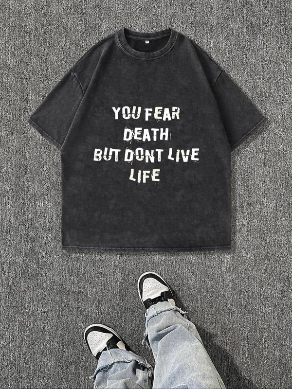 Men'WB shield Letter Print Round Neck Tee, Regular Fit Short Sleeve Crew Neck T-shirt for Summer, Casual Men'WB shield...