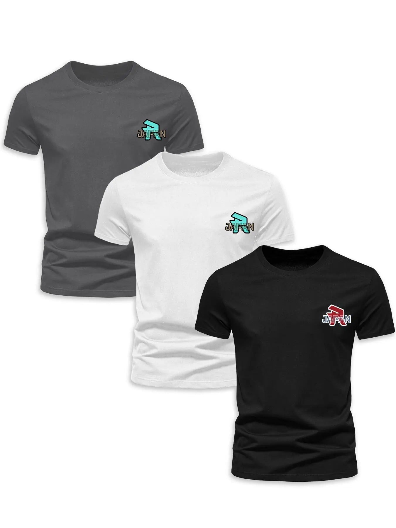 Men'WB shield Letter Print Short Sleeve Tee, Casual Round Neck T-shirt for Summer, Fashion Men'WB shield Top for Daily...