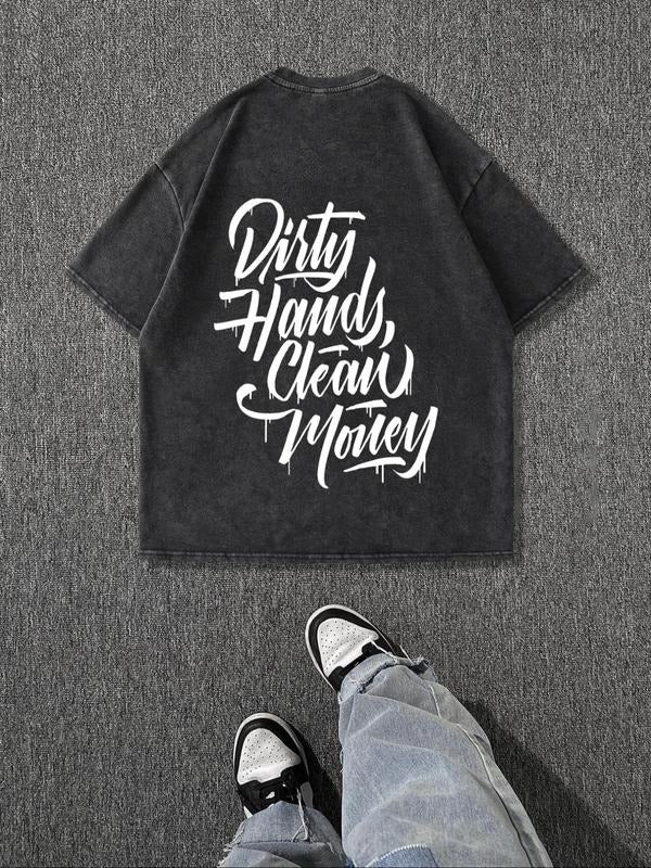Men'WB shield Letter Print Short Sleeve Tee, Regular Fit Casual Crew Neck T-Shirt for Summer, Fashion Men'WB shield Top...