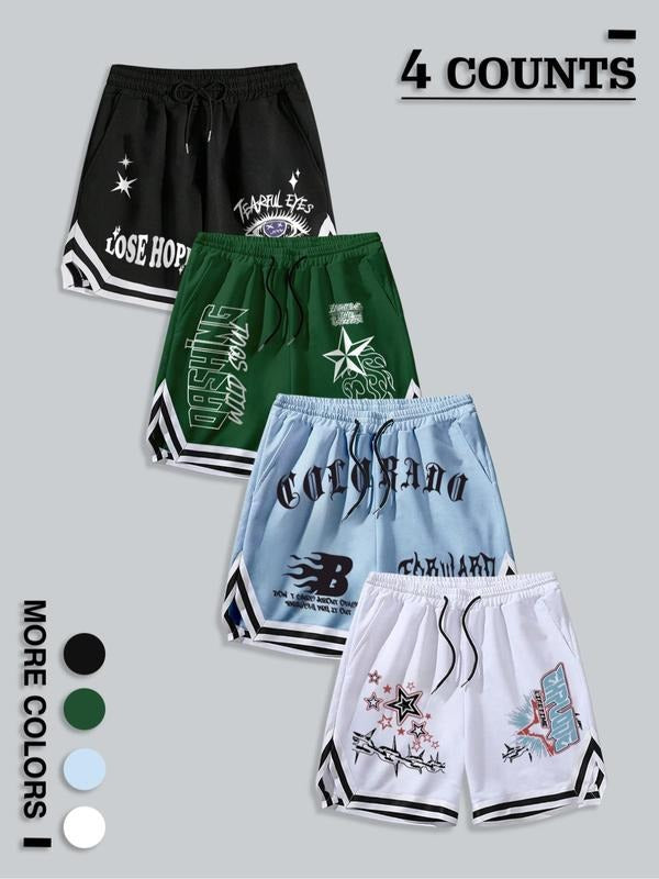 Men'WB shield Letter Print Shorts, Casual Comfy Breathable Shorts for Daily Wear, Men'WB shield Shorts for Summer...