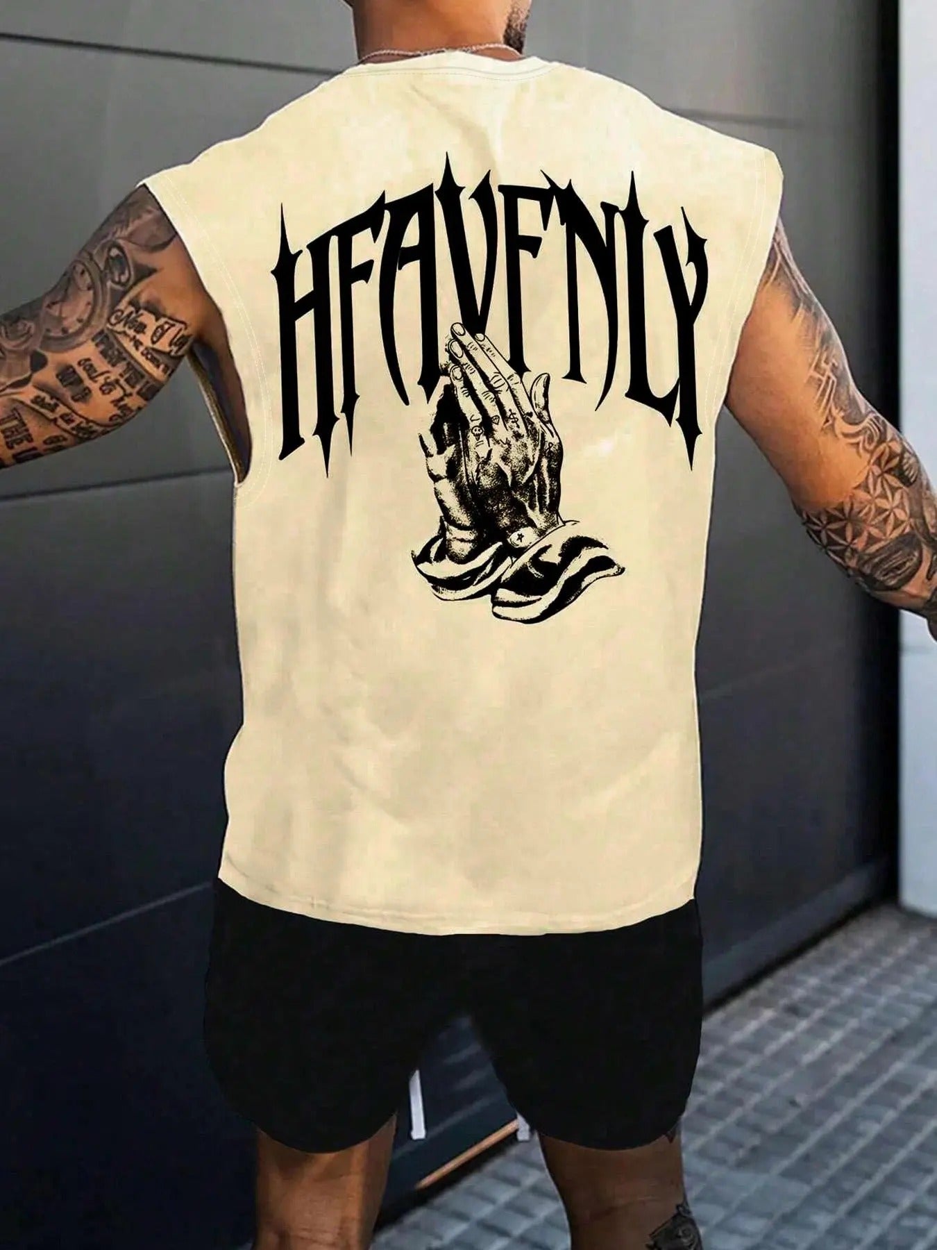 Men'WB shield Letter Print Tank Top, Regular Fit Casual Sleeveless Top for Summer, Men'WB shield TNF for Daily Wear...