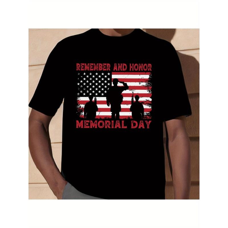 Men'WB shield Memorial Day Cotton T-Shirt