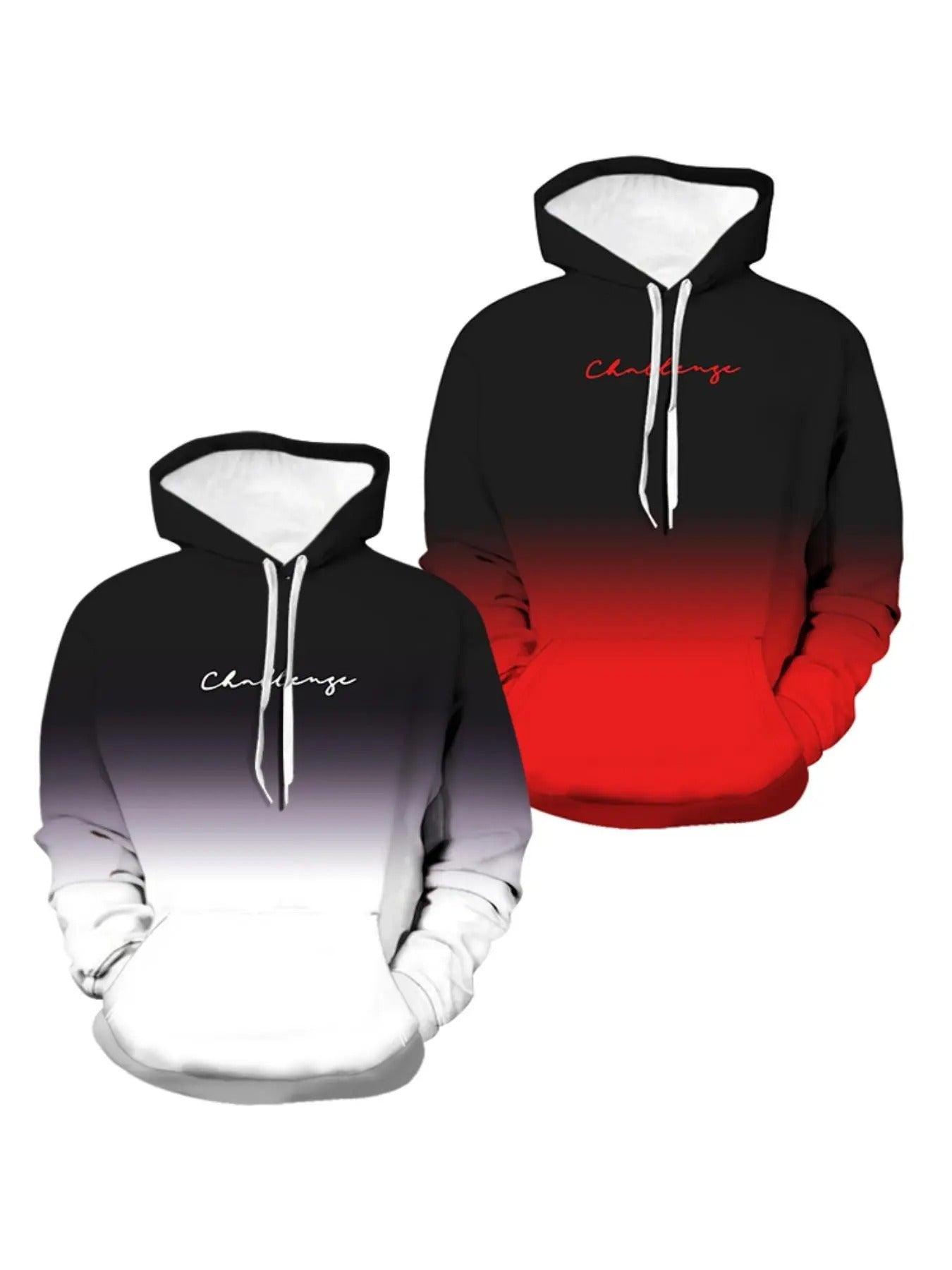 Men'WB shield Ombre Letter Print Drawstring Hoodie, Casual Regular Fit Long Sleeve Pocket Hooded Sweatshirt, Men TNF for...