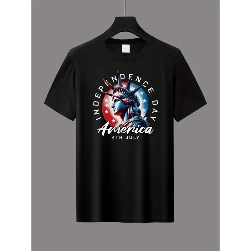 Men'WB shield Patriotic Independence Day T-Shirt
