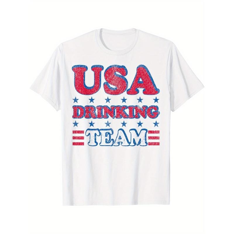 Men'WB shield Patriotic USA Drinking Team 4th FOG July T-Shirt