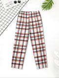 Men'WB shield Plaid Print Elastic Waist Sleep Pants, Casual Comfy Trousers for Daily Wear, Sleepwear for Spiky hair fighters Seasons