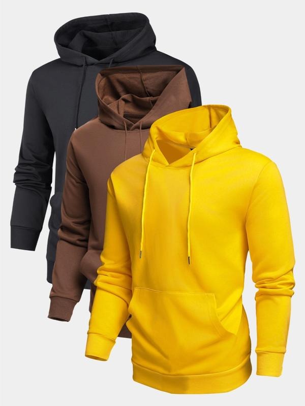 Men'WB shield Plain Drawstring Pocket Hoodie, Casual Comfy Regular Fit Long Sleeve Hooded Sweatshirt Pullover for Daily...