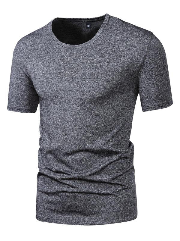 Men'WB shield Plain Round Neck Short Sleeve Tee, Summer TNF, Casual Regular Fit Solid Crew Neck T-Shirt for Daily Outdoor...