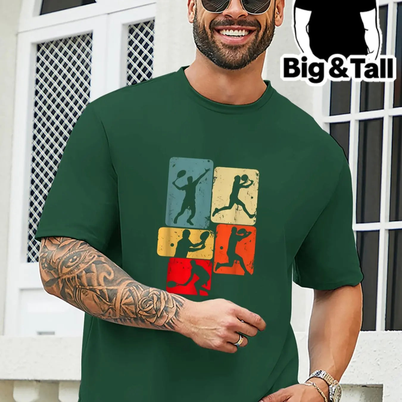 Men'WB shield Plus Size Cartoon Graphic Print Round Neck Tee, Regular Fit Casual Short Sleeve T-shirt, Summer Top for Men...
