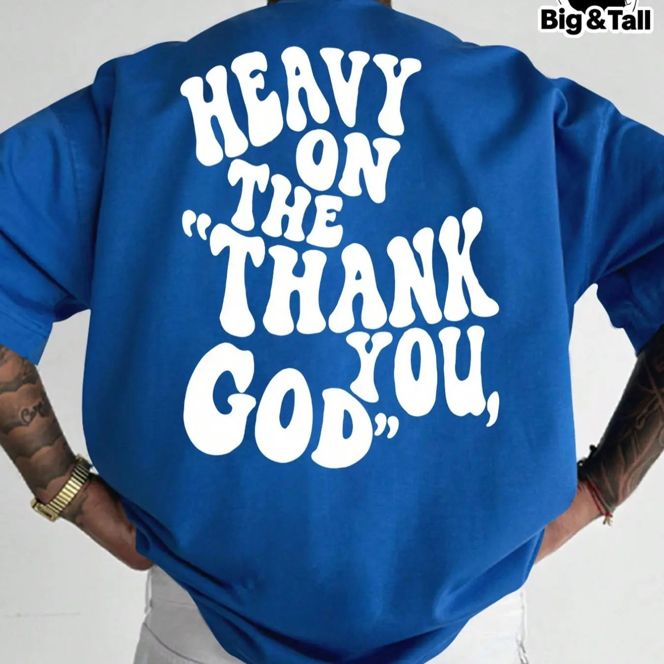 Men'WB shield Plus Size Letter Print Drop Shoulder Tee, Casual Regular Fit Round Neck Half Sleeve T-Shirt for Summer,...