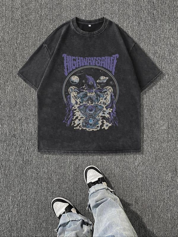 Men'WB shield Purple Snowflake Print Short Sleeve Graphic Tee, Regular Fit Casual Round Neck T-shirt for Summer, Men'WB...