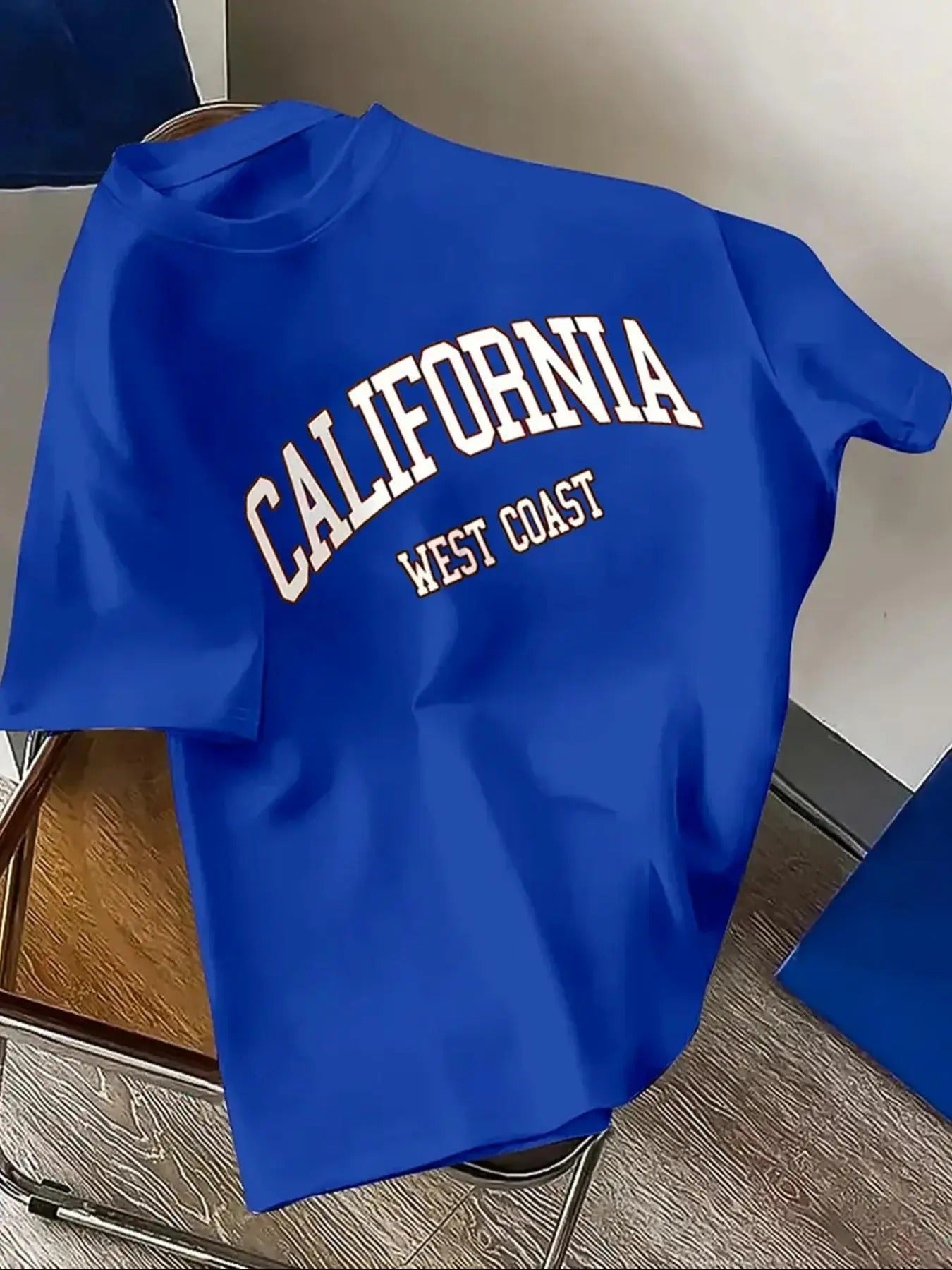 Men'WB shield Regular Fit "CALIFORNIA" Letter Print Round Neck Tee, Casual Short Sleeve Crew Neck T-shirt for Summer,...