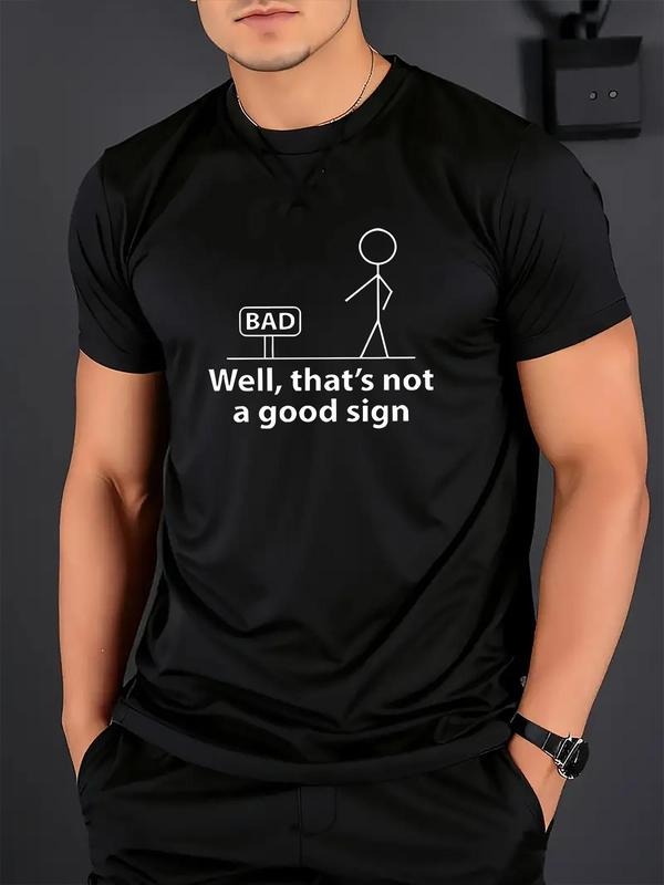 Men'WB shield Regular Fit Bad Graphic Print Round Neck Tee, Casual Short Sleeve T-shirt for Summer, Men'WB shield Top for...