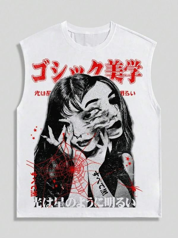 Men'WB shield Regular Fit Breathing styles & Girl Print Tank Top, Casual Graphic Sleeveless Top for Summer, Fashion...