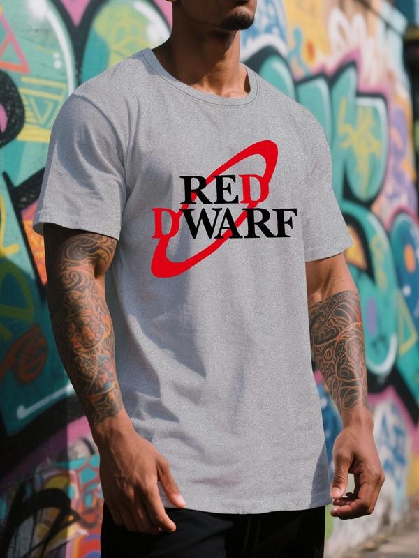 Men'WB shield Regular Fit Dwarf Print Round Neck Tee, Casual Short Sleeve Crew Neck T-shirt for Summer, Fashion Men'WB...