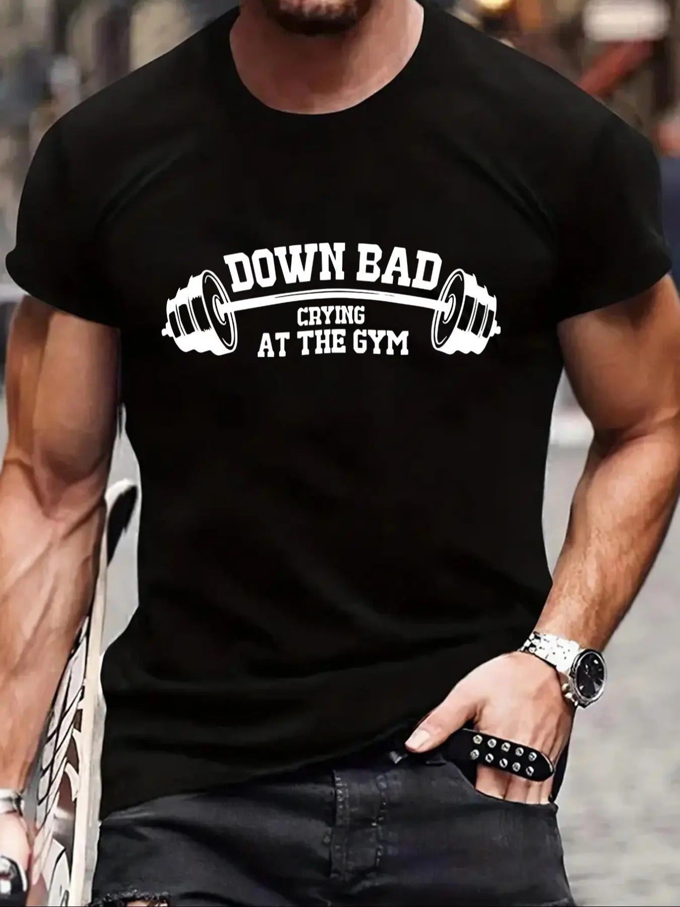 Men'WB shield Regular Fit Graphic Round Neck Tee, Letter Print Short Sleeve T-shirt for Summer, Casual Comfy Men'WB...