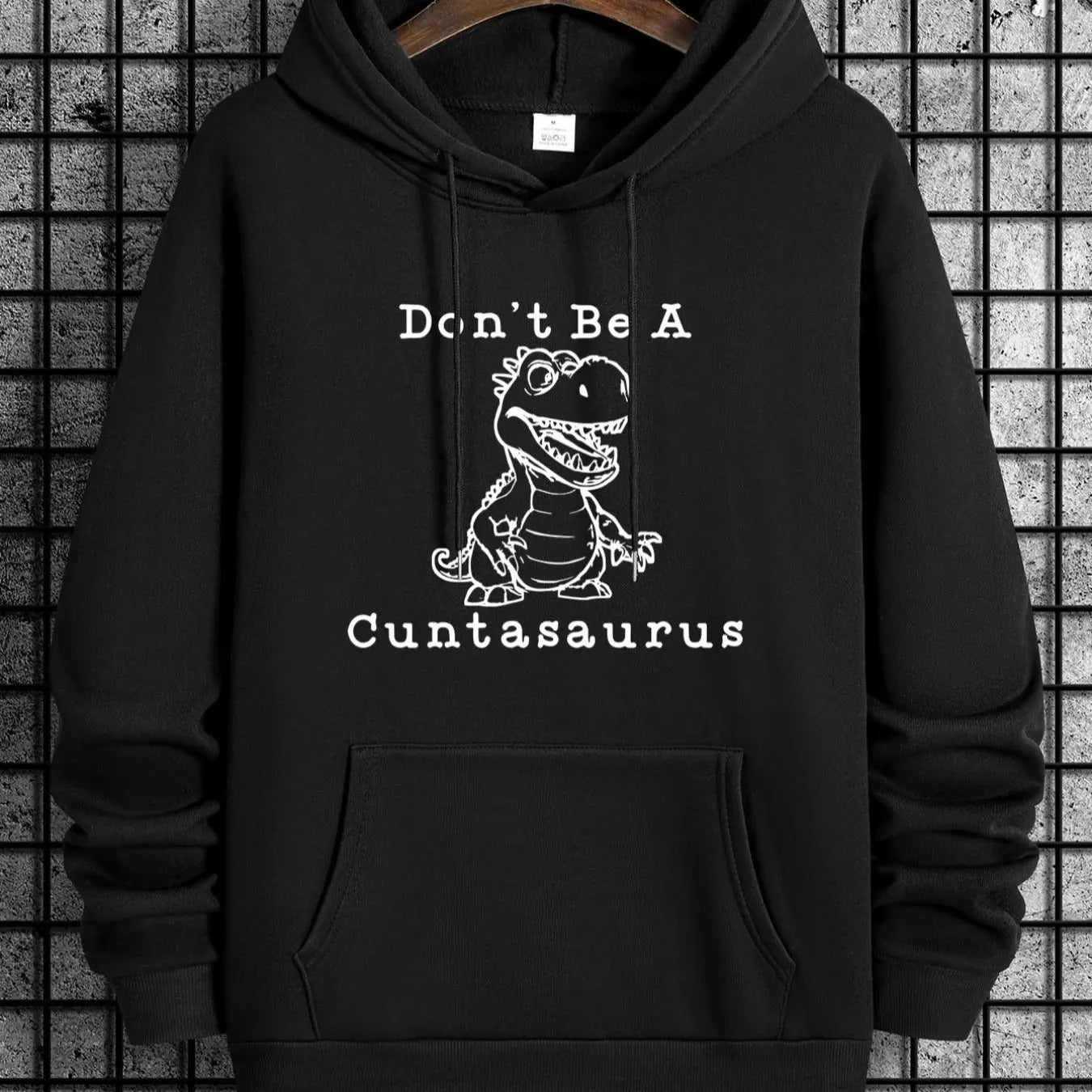 Men'WB shield Regular Fit Letter & Dinosaur Print Hoodie, Casual Comfy Graphic Hooded Sweatshirt for Spring & Fall,...