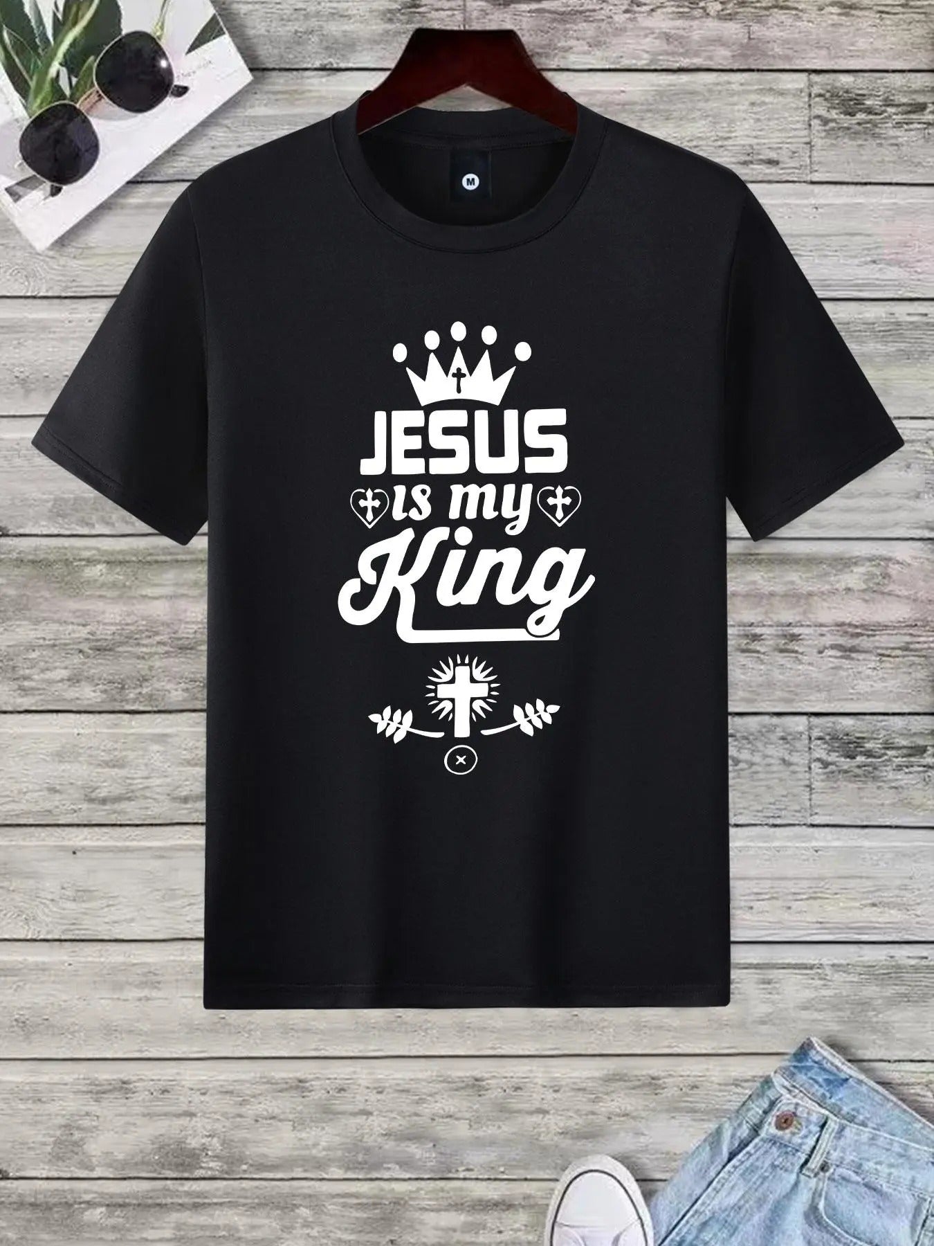 Men'WB shield Regular Fit Letter & Tree Print Round Neck Tee, Summer TNF, Casual FOG Comfortable Heart Print Short Sleeve...