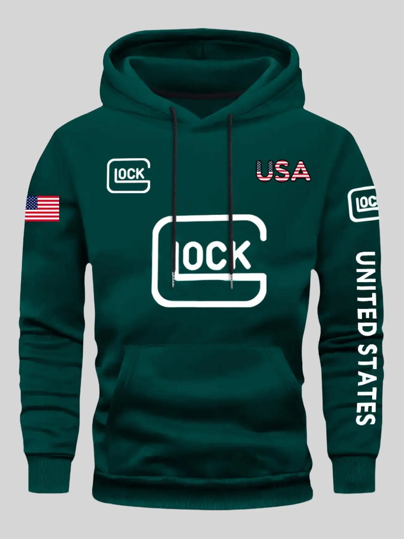 Men'WB shield Regular Fit Letter Print Hoodie, American Casual Long Sleeve Hooded Sweatshirt for Fall & Winter, Hoodies...