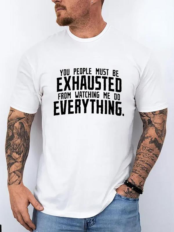 Men'WB shield Regular Fit Letter Print Round Neck Graphic Tee, Vintage Trendy Casual Short Sleeve T-shirt for Daily Wear,...