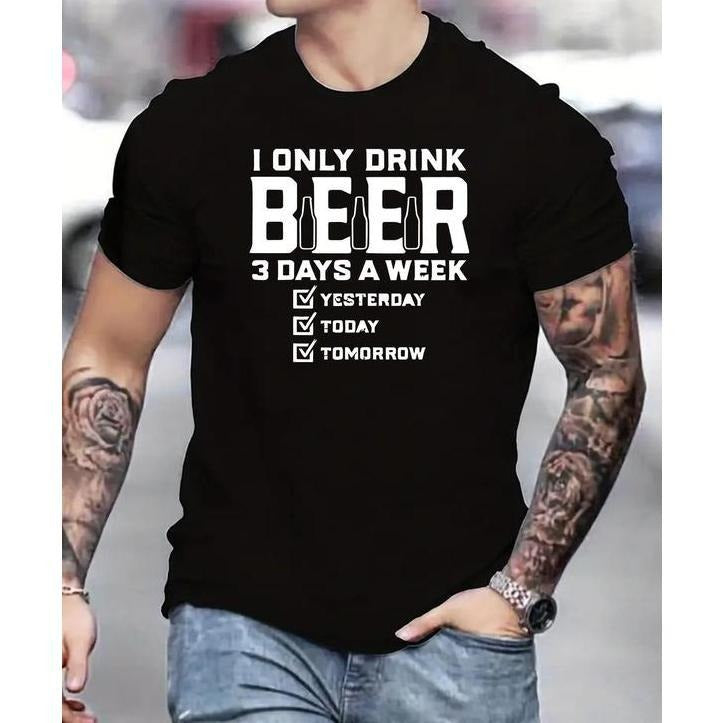 Men'WB shield Regular Fit Letter Print Round Neck Tee, Crew Neck Short Sleeve T-shirt, Summer TNF, Casual Comfy...