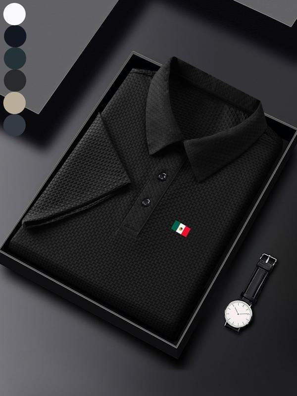 Men'WB shield Regular Fit Mexico Flag Print Polo Shirt, Casual Short Sleeve Half Zip Up Collared Top for Summer, Fashion...