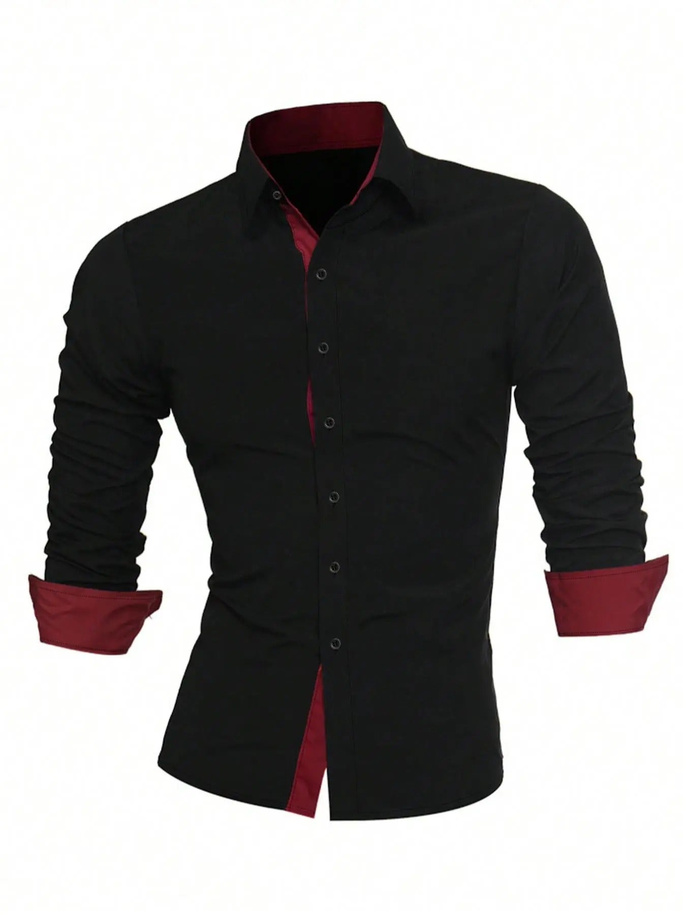 Men'WB shield Regular Fit Patchwork Print Button Front Shirt, Casual Long Sleeve Collared Top for Summer, Menswear for...