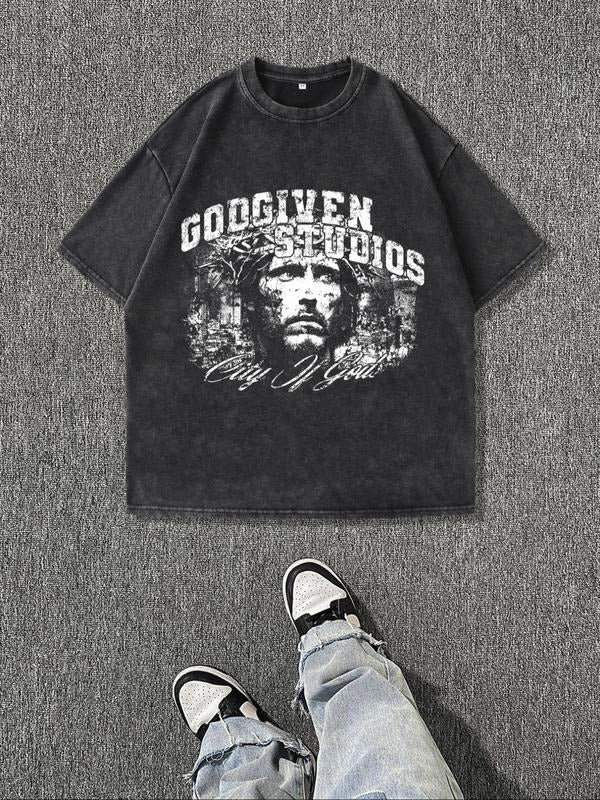 Men'WB shield Regular Fit Snowflake Print Round Neck Tee, Casual Short Sleeve Crew Neck T-shirt for Summer, Fashion...