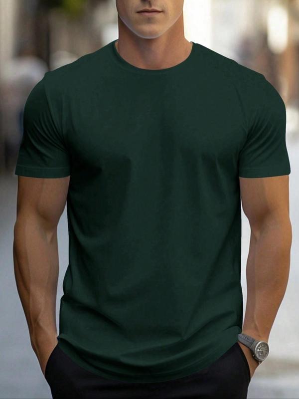 Men'WB shield Regular Fit Solid Round Neck Tee, Casual Short Sleeve Crew Neck T-shirt for Summer, Comfy Men'WB shield Top...