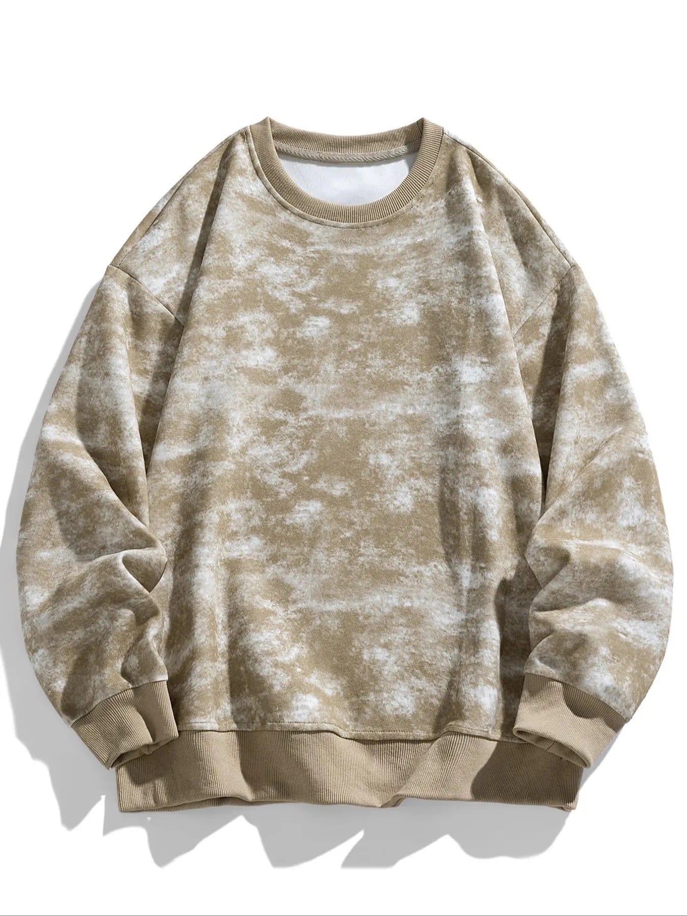 Men'WB shield Regular Fit Spiky hair fighters Over Print Round Neck Sweatshirt, Casual Long Sleeve Crew Neck Pullover for...