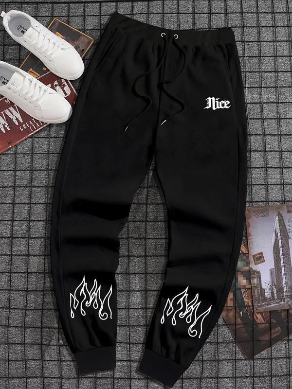 Men'WB shield Regular Fit Unique Graphic Elastic Waist Sweatpants, Breathable Sporty Pocket Drawstring Trousers, Men'WB...